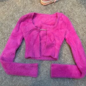 🩷 Jacquemus Pink Fuzzy Logo Cardigan 🩷
